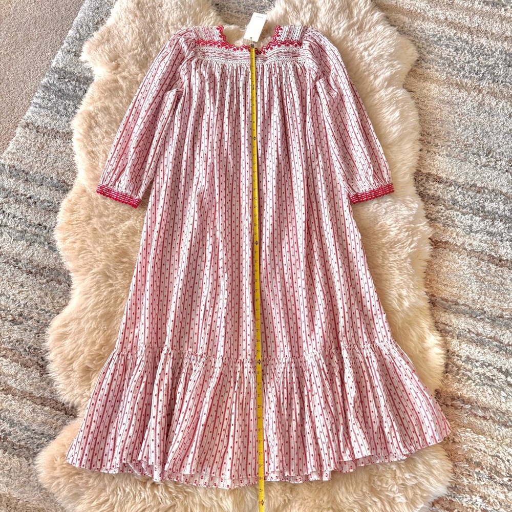 💋SOLD💋 ♥️🌹DÔEN ‘Emmeline’ Organic Cotton Voile Cascading Lace-Trim Nightgown - Picture 11 of 16